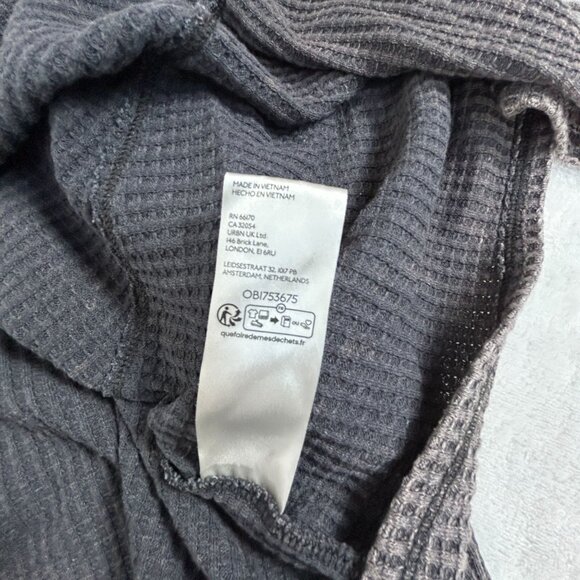 We The Free Womens Coraline Thermal Sweater XS Gray Waffle Knit Pullover Cozy - Picture 7 of 8